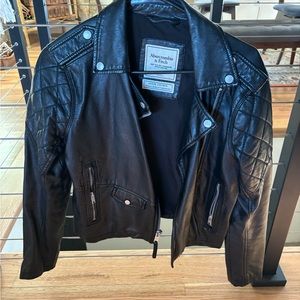 abercrombie vegan leather moto jacket medium